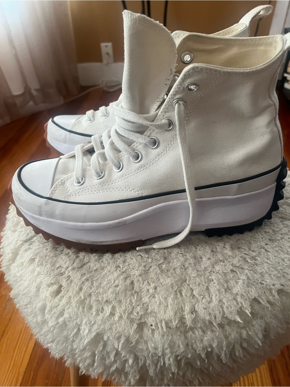 Converse White High-Top Platform Sneakers